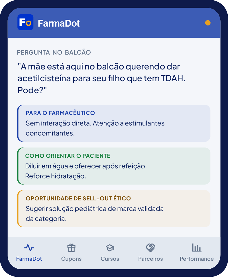 Tela de aplicativo simulando utilização do produto